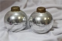 A Pair of Ball Form Salt and Pepper Shakers