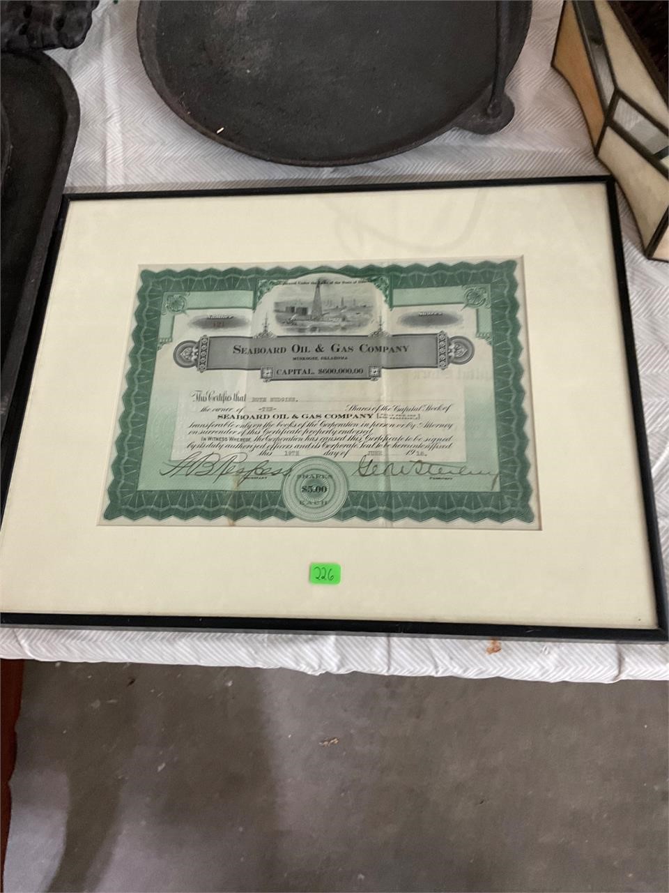 Seaboard Oil and Gas Company Stock Certificate