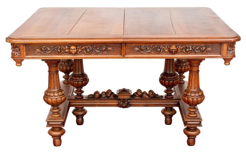 Renaissance Revival Walnut Dining Table, 19th C.