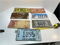 7 Old Illinois License Plates