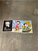 3 Novelty Tin Betty Boop Signs