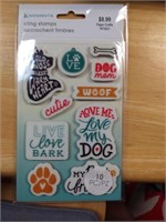 G) New, Momenta Cling Stamps, Dog Themed