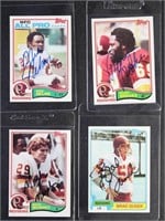 4 Autographed Redskins Football Cards : 1981 Brad