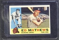 Ed Matthews 1960 Topps #420 Baseball Card, with so
