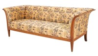 Biedermeier Oak Frame Upholstered Sofa