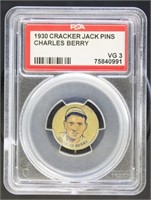 1930 Cracker Jack Pins Charles Berry Baseball Pin
