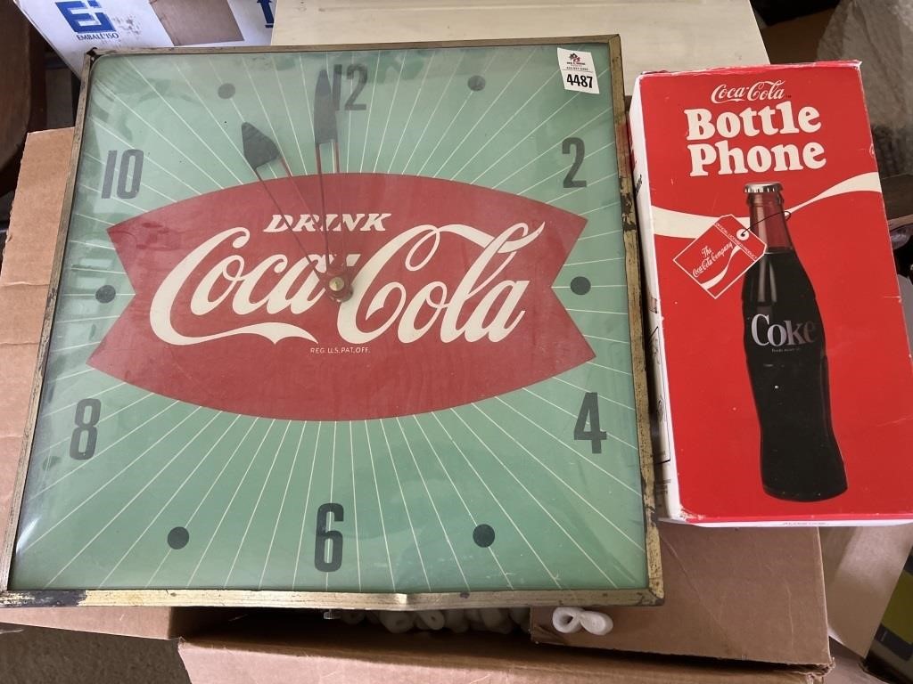 Coca Cola clock & phone