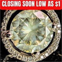 $58245 14K  5.24G, Grayish Green Diamond 4.06Ct, 4