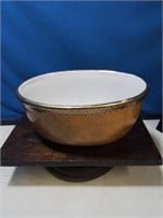 Is oval gold ceramic planter or bowl