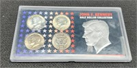 Kennedy 4 Coin Half Dollar Display:
