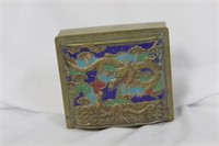 A Chinese Enamel on Brass Box