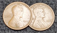 (2) 1909 VDB Cents