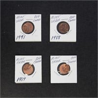 US Coins Lincoln Cent Error lot, four mint errors,