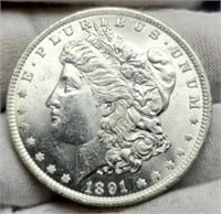 1891 Morgan Silver Dollar MS65