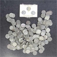 US Coins 200+ 1943 Lincoln Steel Cents, circulated