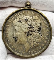 1883 Morgan Silver Dollar w/ Bezel