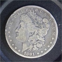US Coins 1881 Silver Morgan Dollar, Circulated