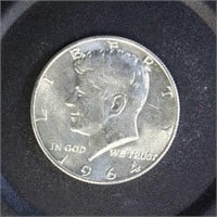 US Coins 1964 Silver Kennedy Half Dollar, Un