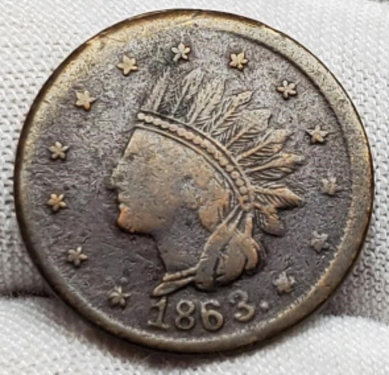 1863 Civil War Token "Not One Cent"