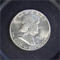 US Coins 1951 Silver Franklin Half Dollar