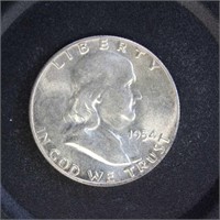 US Coins 1954 Silver Franklin Half Dollar