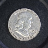 US Coins 1955 Silver Franklin Half Dollar