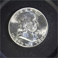 US Coins 1957 Silver Franklin Half Dollar