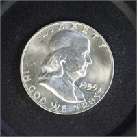 US Coins 1959-D Silver Franklin Half Dollar