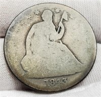 1843 Seated Liberty Half Dollar VG