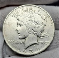 1934-D Peace Silver Dollar XF