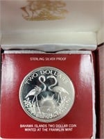 Bahamas Coins 1976 $2 Sterling silver Proof in ori