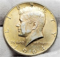 1964 Kennedy Half Dollar Toned