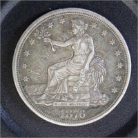 US Coins 1876-S Trade Silver Dollar, circulated, g