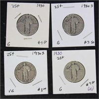 US Coins 47 1920s - 1930 Standing Liberty Quarters