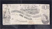 CSA Paper Money T-44 1862 $1 Circulated