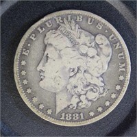 US Coins 1881-O Morgan Silver Dollar, circulated