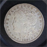 US Coins 1921-D Morgan Silver Dollar, circulated