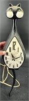 Vintage Spartus Cat Wall Clock (Works) Eyes Move