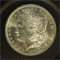 US Coins 1885-O Morgan Silver Dollar, old cleaning