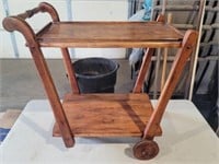 Hickory Wood Vintage Tea Cart