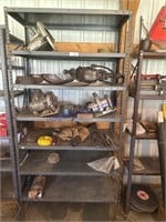 METAL RACK W/ CONTENTS--SKILL SAW, GRINDER,