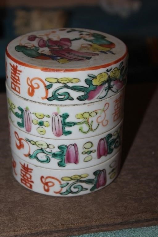 Antique Chinese Porcelain Cylinder Container