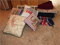 Assorted Pillows & Blankets