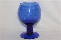 A Cobalt Blue Glass Water Goblet