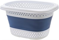 23L HLYMXF Plastic Foldable Laundry Basket  Blue