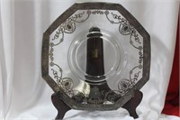An Ornate Silver Overlay Etched Plate