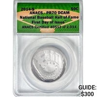 2014-S Baseball HOF 1st Day of Issuse 50C Piece