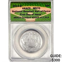 2014-D Baseball HOF 1st Day of Issuse 50C Piece