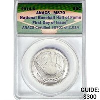 2014-D Baseball HOF 1st Day of Issue 50C Piece