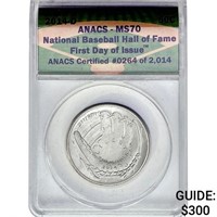 2014-D Baseball HOF 1st Day of Issue 50C Piece